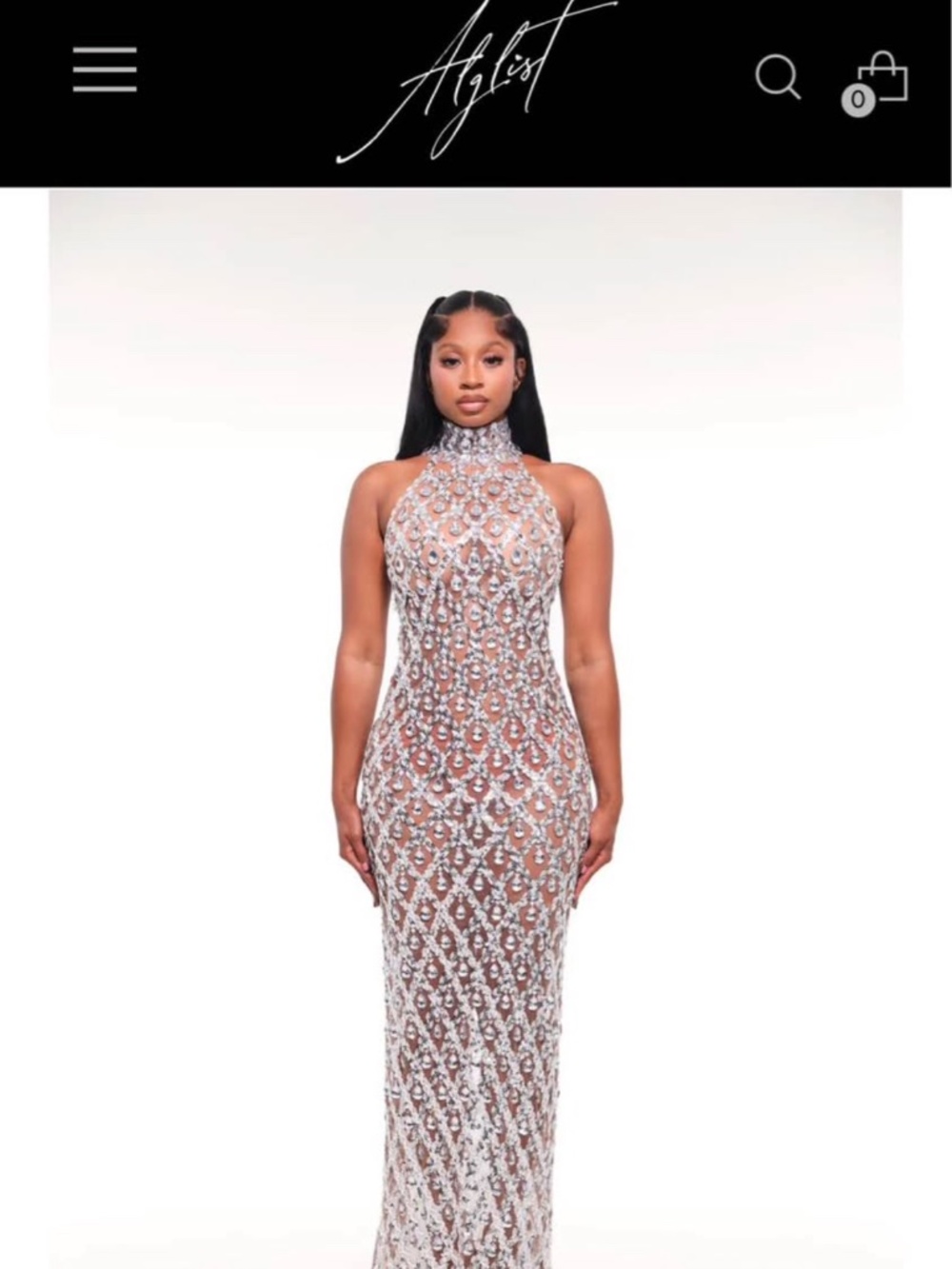 Rhinestone Mesh Dress | Chandelier Gown